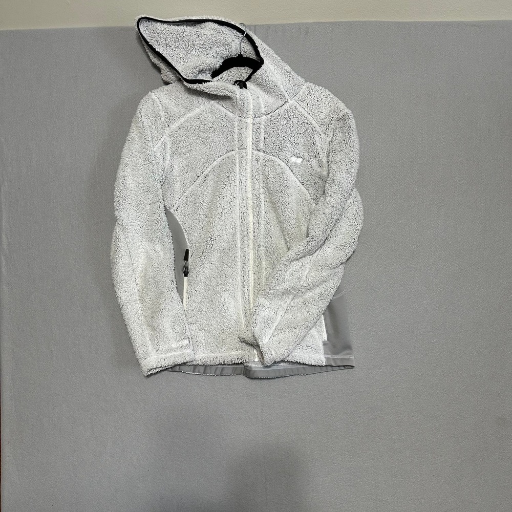 Koppen Womens Grey Sherpa Fleece Full Zip Hooded Jacket Size Medium Outdoor
